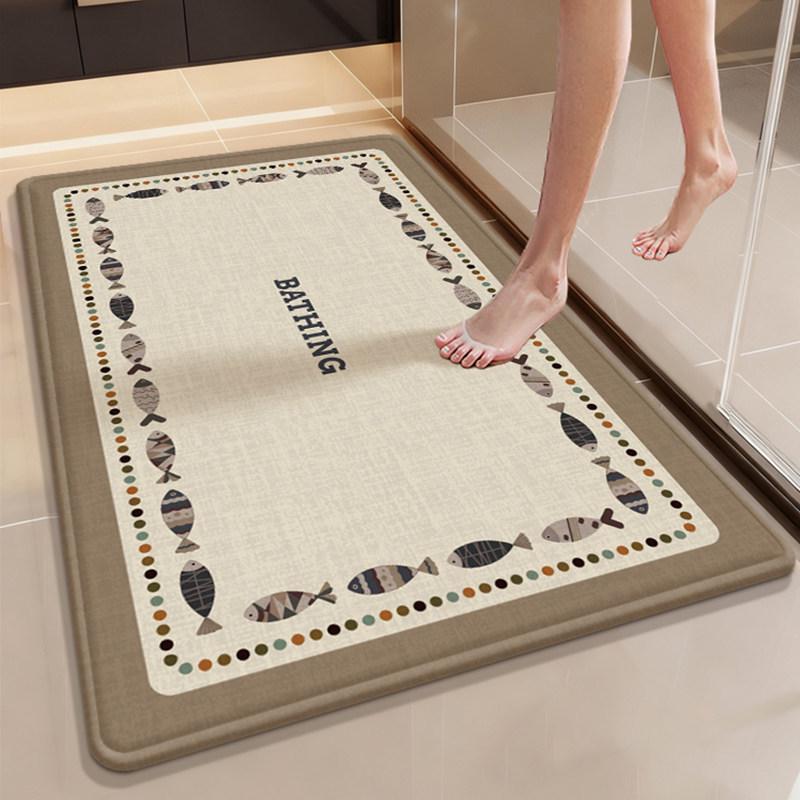 Luxury Quick-Dry Non-Slip Diatomaceous Floor Mat - Absorbent, Stain & Scratch-Resistant Bathroom Door Mat