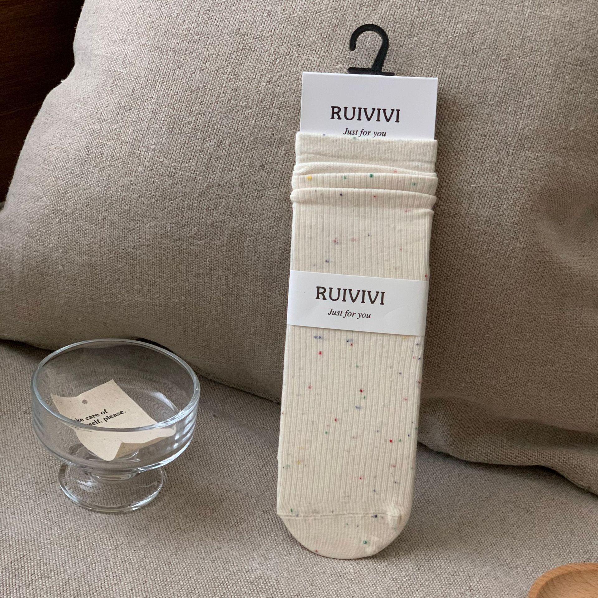

Women s Autumn Maternity Mid-Calf Socks - Colorful Polka Dot Design, Easy to Wear, Versatile Straight Tube with Dotted Gauze One Size белый