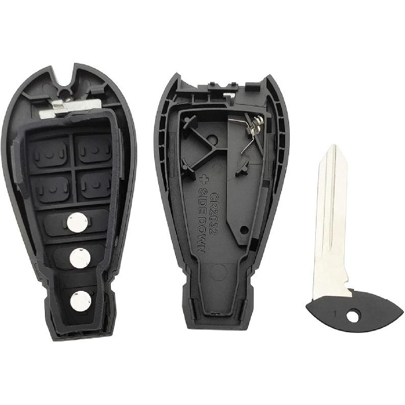 Replacement Key Fob Cover Case Fit for Dodge Ram 1500 2500 3500 Journey Challenger Grand Caravan Key Fob Shell for Jeep Grand Cherokee Keyless Entry