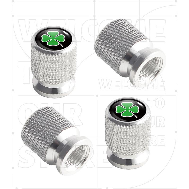For Alfa Romeo Four-leaf Clover 156 159 Giulia LOGO 4pcs Car Wheel Tire Valve Aluminum Caps Tyre Stem Covers Airdust Waterproof ze2