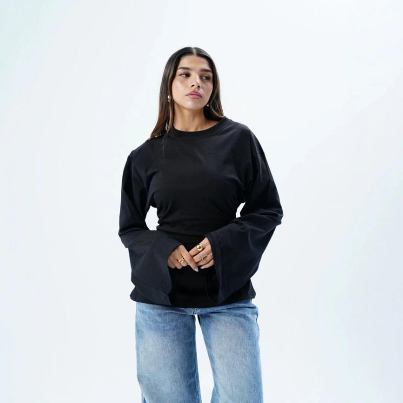 Women S Casual Shirt Waist Tie Pleated Detail Spring Summer Ladies Top