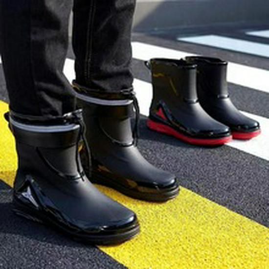 Men's Waterproof High Tube Rain Boots - Non-Slip Rubber Construction Boots