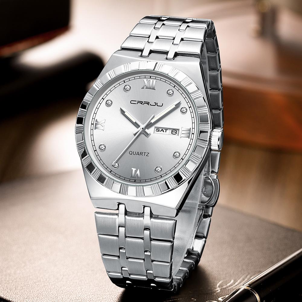Man Watch Quartz Watch Luxury Waterproof Luminous Date Week Stainless Steel Mens Watch Male Relógios Masculino Reloj Hombre