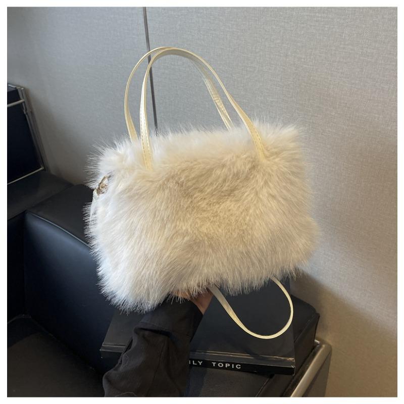 Plush Bag Women's Large-capacity New Autumn and Winter Versatile Messenger Bag High-end Plush Tote Bag