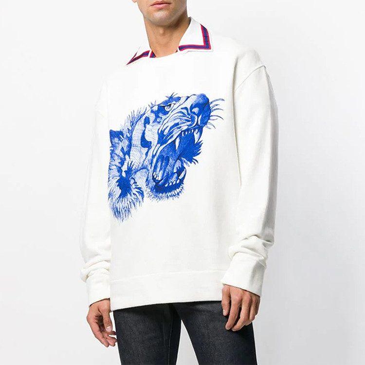 Gucci Sweatshirts Men's White Crew Neck Moderate Regular 497246-X3I42-9289