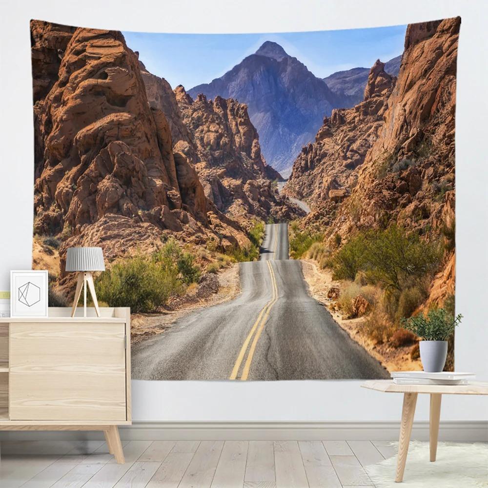 Forrest Highway Landscape Print Pattern Tapestry Home Decor Bedroom Wall Background Cloth Hanging Cloth 230x180 Cm