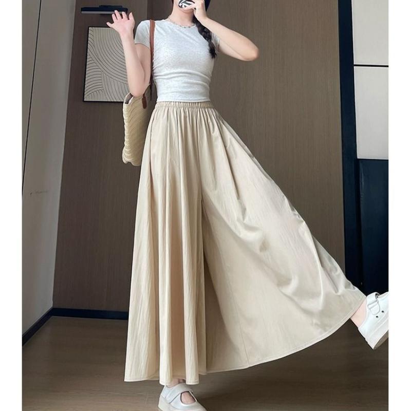 New Summer Thin High Waist Hip Drooping Skirt Loose Wide-leg Pants Skirt