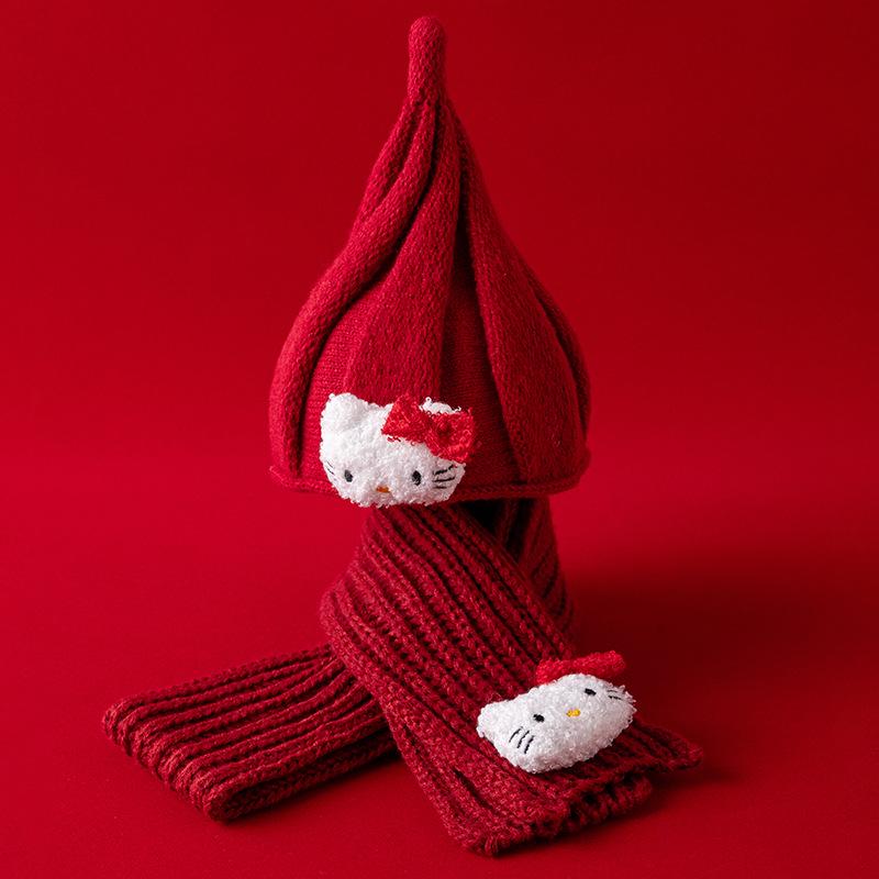 Newborn Baby Festive Scarf & Hat Set - Red, Unisex, Seasonal (Spring To Winter), Ideal for New Year Celebrations.