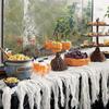 Halloween Resin Pumpkin Bowls On Broom for Serving Snacks Salad Fruit Halloween Party Supplies