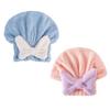 Absorbent Hair Drying Cap Quick Dry Microfiber Hair Towel Wrap Shower Cap Wet Hair Drying Turban with Bow Tie for Women Girls