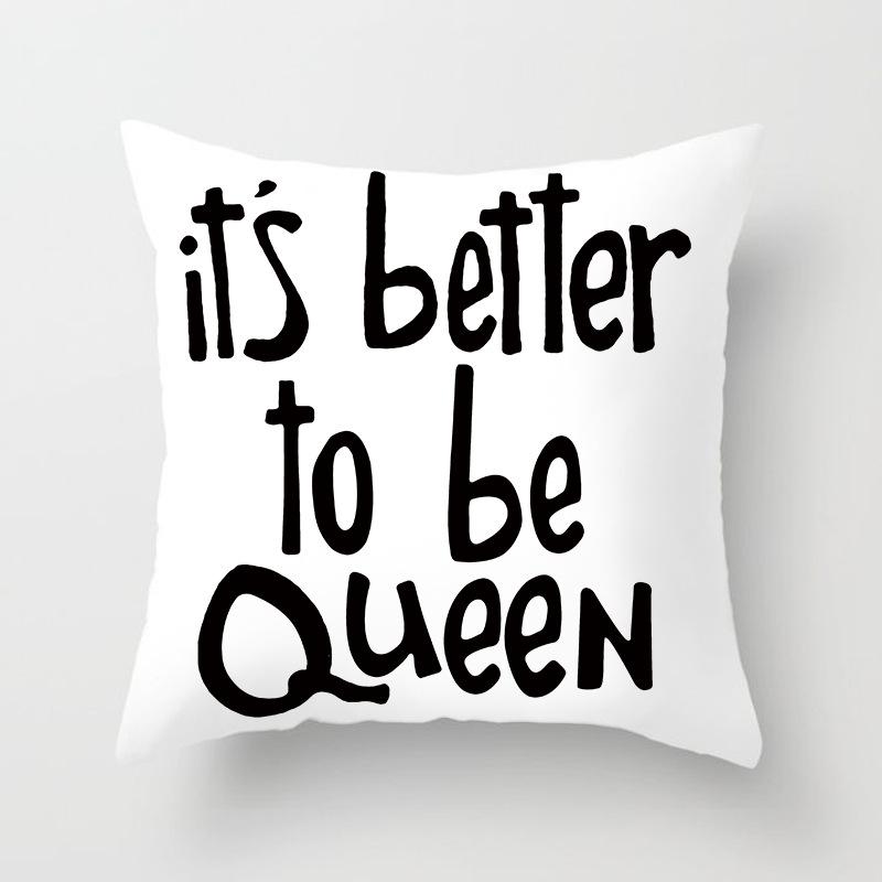 Modern Simple Style Letter Pattern Pillowcase Wedding MRSMR Couple Peach Leather Velvet Pillowcase