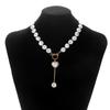 European and American jewelry, simple single-layer Baroque imitation pearl necklace necklace necklace, love pendant necklace set