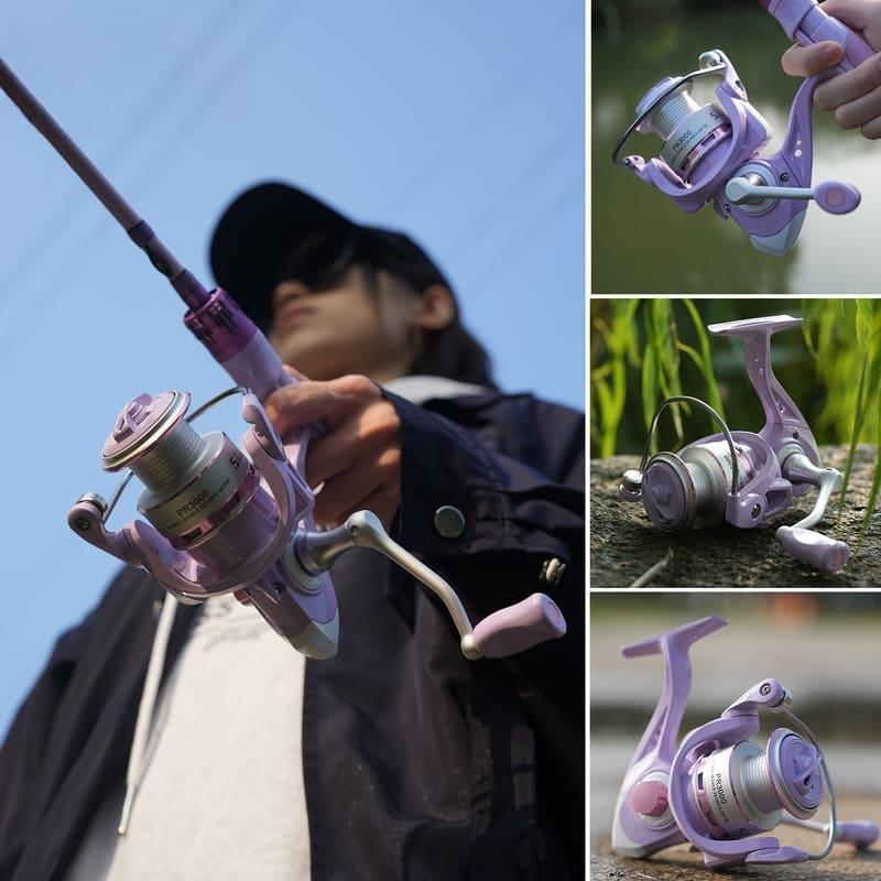 High Quality Purple Spinning Fishing Reel 1500-7000 Series Metal Spool and Stainless Steel Bearings Durable for Freshwater and Saltwater Fishing