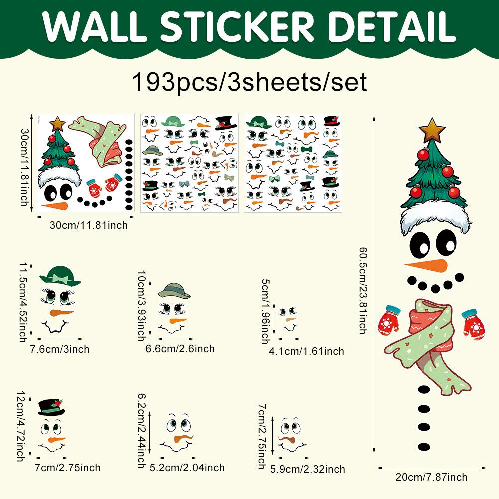 Wall Sticker Christmas Wall Sticker Emoji Sticker Cute Cartoon Snowman Refrigerator Sticker Window Sticker Cup Sticker Wallpaper