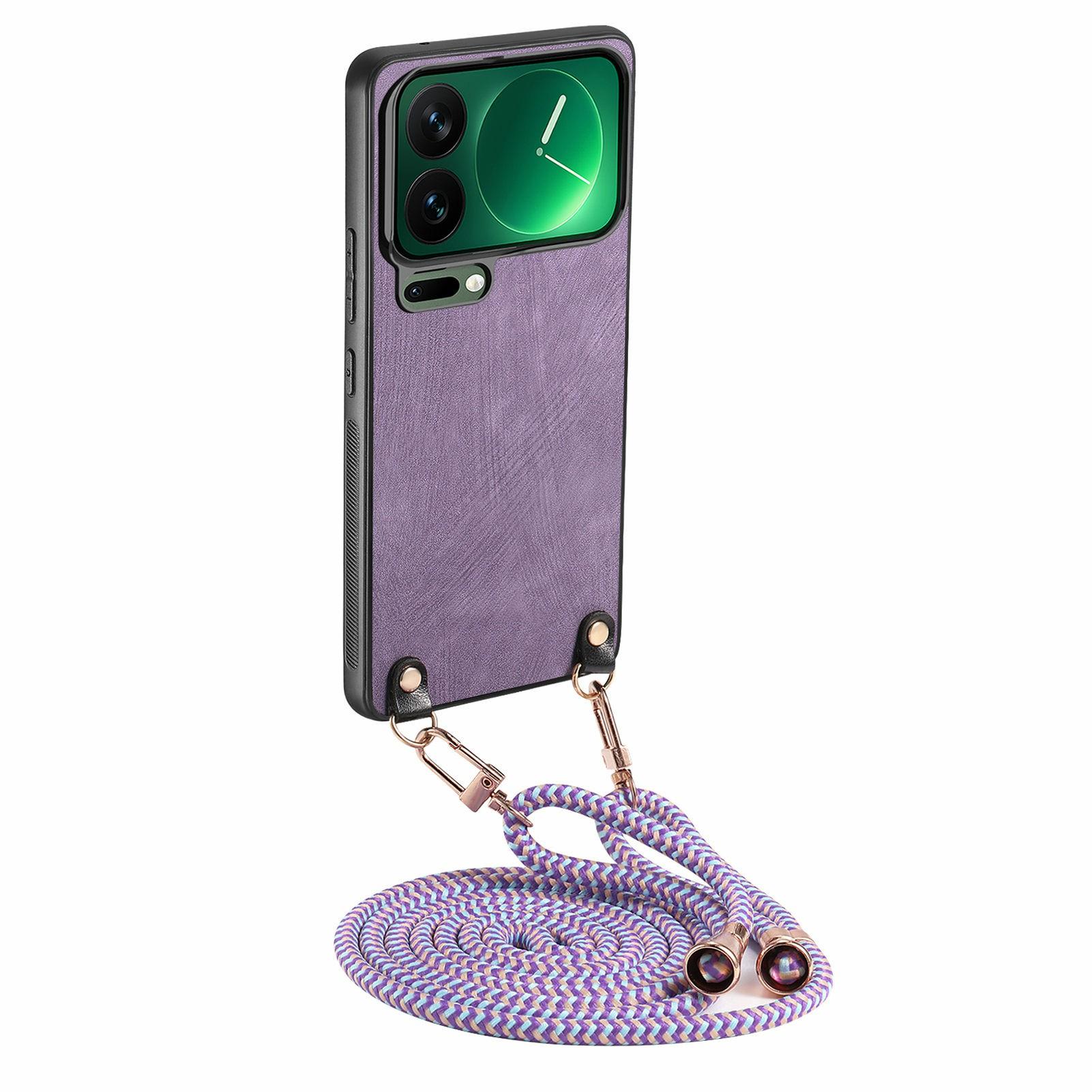 

For Xiaomi 17 Pro Max Retro Leather Phone Back Cover with Adjustable Strap