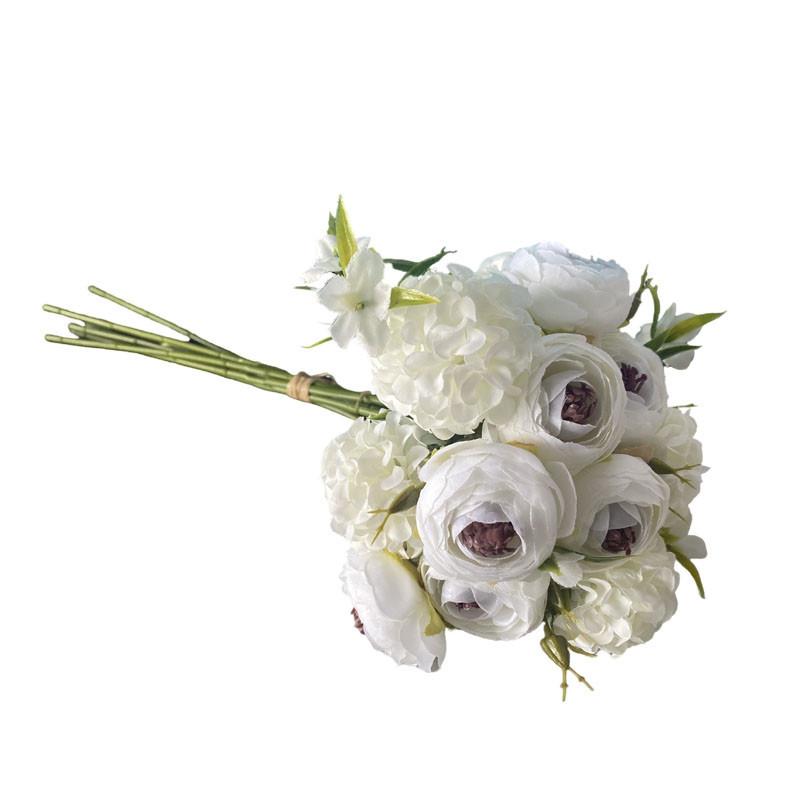 

Смешанный с вышитым шаром чайный цветок сочетание искусственный букет украшение дома цветочная композиция соответствующие материалы свадебный пион искусственный цветок 20*30cm белый