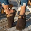 Women's Wide Width Furry Birkens Tocks, Plush Lined Slip-On Clogs, Outdoor Winter Slippers for Women