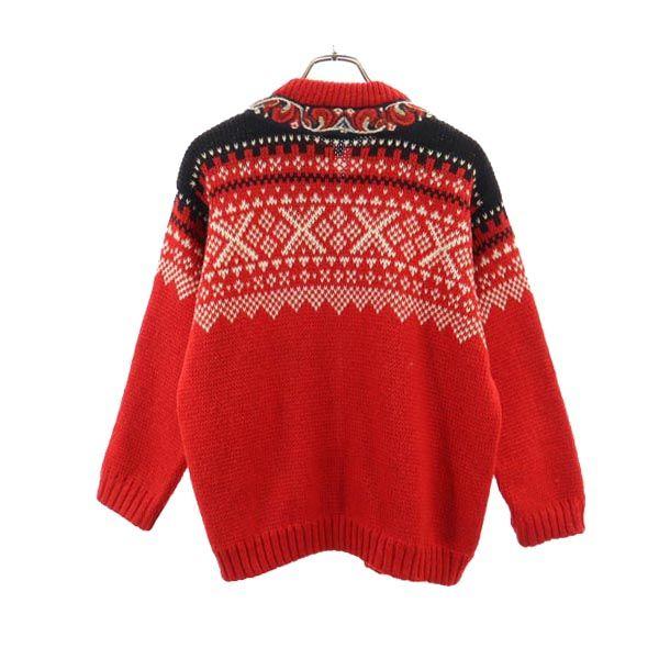 FJORD FASHION 80s vintage wool Tyrol Long sleeve Metal Hook Knit cardigan Women Used