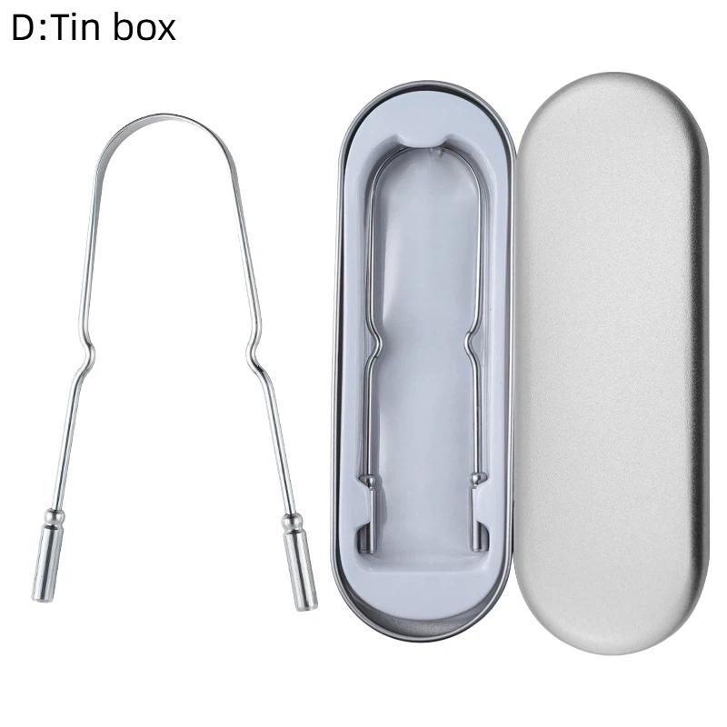 Stainless Steel/Pure Copper Tongue Scraper With Storage Box Oral Cleaner Brush Fresh Cleaning Hygiene High Quality Tongue Scrape