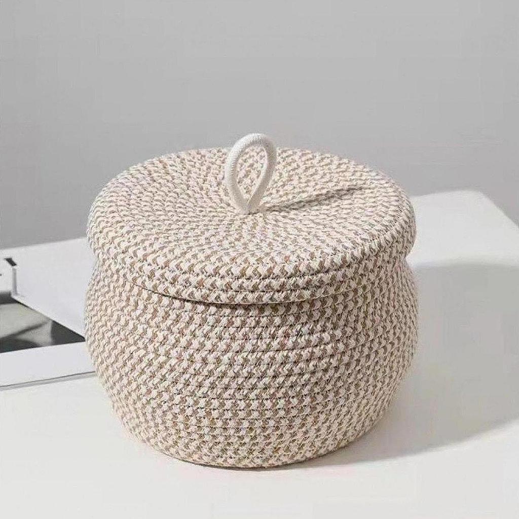 Cotton Rope Storage Basket Egg Basket Toilet Paper Basket Knitted Bin Living