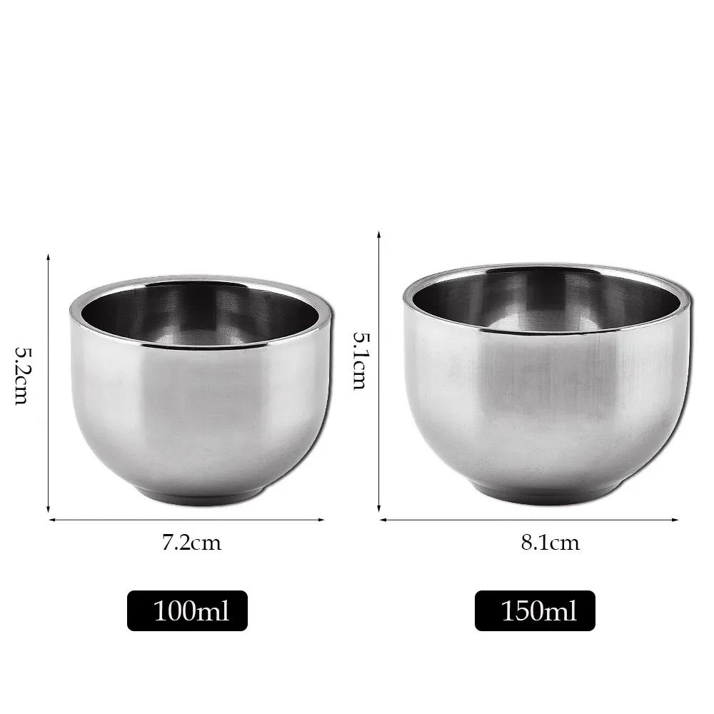 Multi-function 100/150 ML Stainless Steel Cup Double Layer Smooth Beer Cup Thicken Shaving Mug