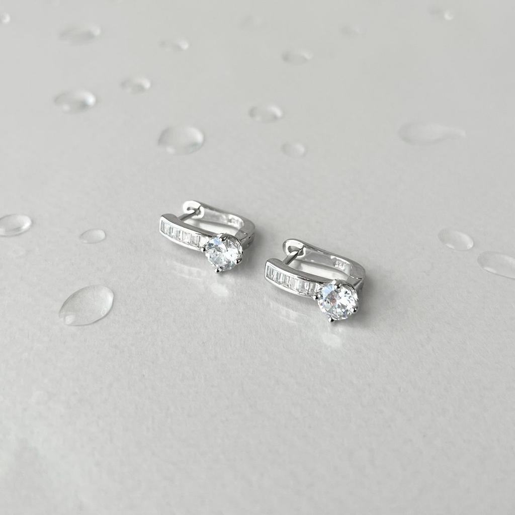 Silver Earrings with Cubic Zirkonia (2138778)