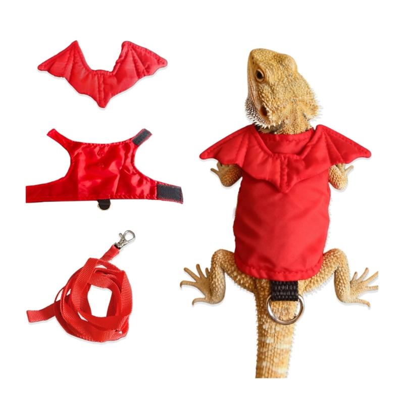 Comfortable Bearded Dragon Clothes Reptiles Harnesses Dinosaurs Costume For Safe Outdoor Walks And Control