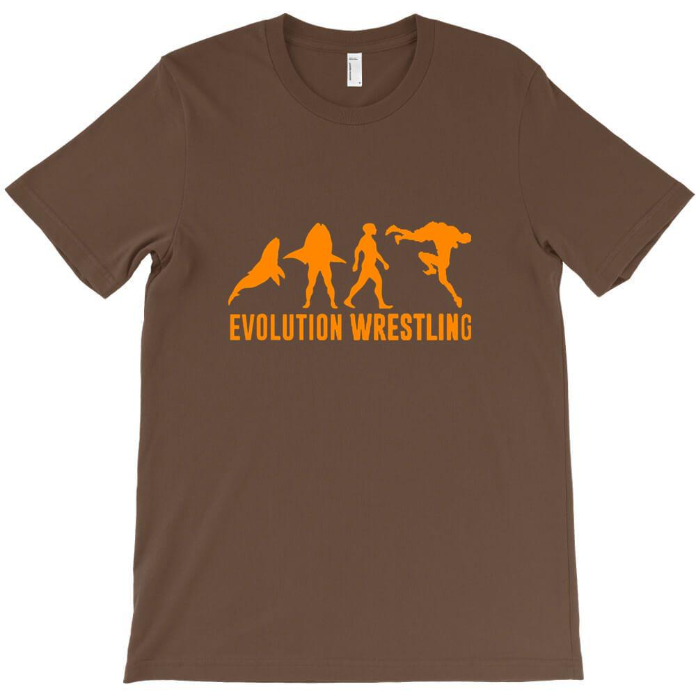 Funny The Evolution Of Fishes Human Wrestling T Shirt Fun Shirts Guitar Mens O Neck T 2XL