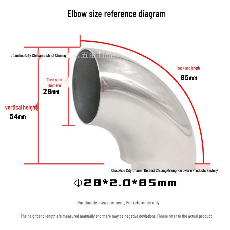 304 Stainless Steel 90° Elbow for Exhaust and Handrail Systems