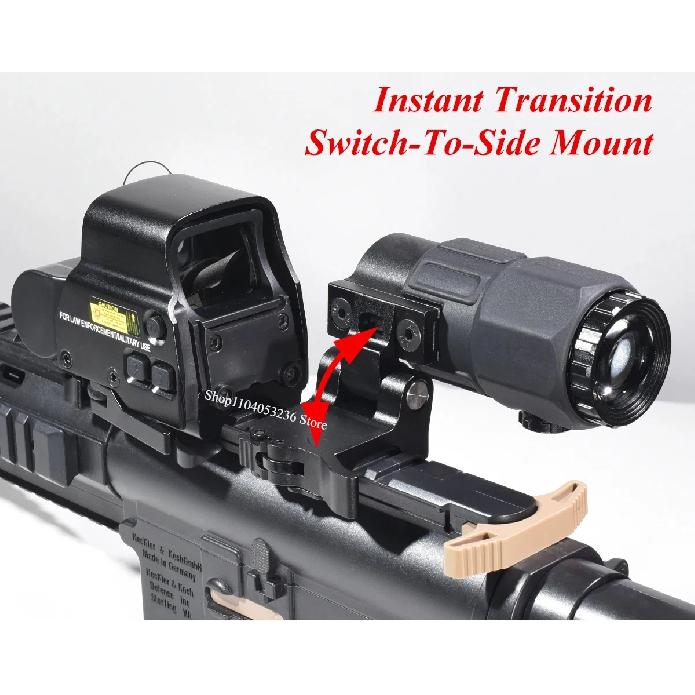 Eot**h 558 G43 Magnifier Holographic Sight Scope Folding Side Flip G45 5X Magnifiers for 558 556 553 Tactical Reflex Riflescope