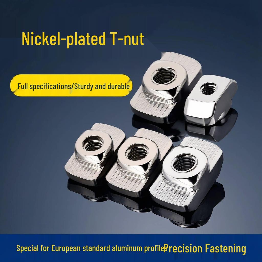 European Standard Aluminum T-nut for T-slot Profiles: Boat-shaped, 15/20/30/40/45 Types, M3/M4/M5/M6/M8 Sizes.