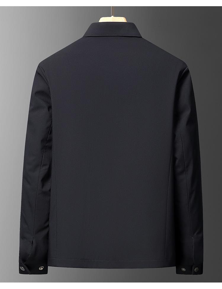 Men's Spring & Autumn 2025 Casual Lapel Jacket - Stylish Solid Color Fashion Coat for Middle-Aged and Young