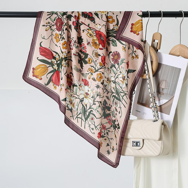 Fashionable Simulation Silk Square Scarves 70cm Temperament Women Shawl Wrap Soft Satin Scarf Bandana Female Neckerchief Hijab