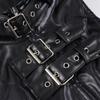 Gothic Punk Dark Style Leather Vest - Metal Decorated Sleeveless Top for Motorcycle & Cool Girl Group