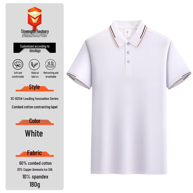 Custom Men's Breathable Short Sleeve Polo Shirt with Logo Printing