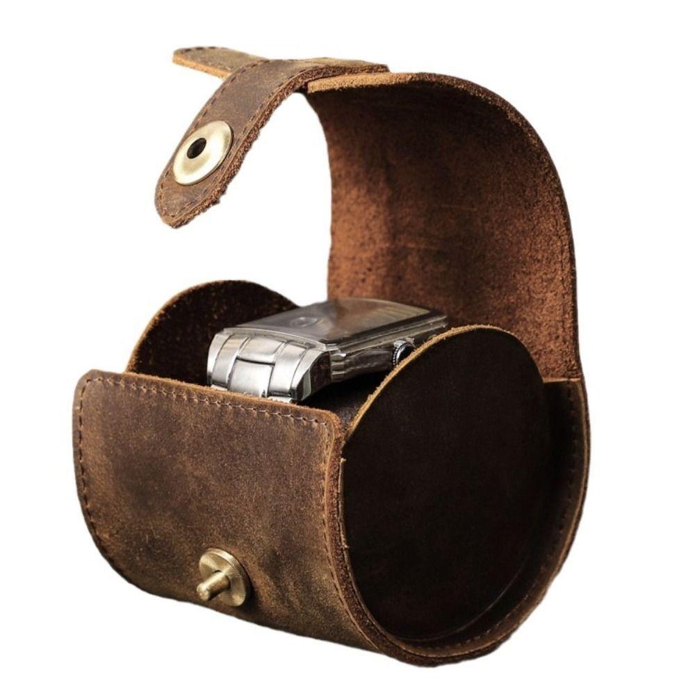 

Durable Watch Organizer Leather Wrist Watch Display Bag Fashion Watch Storage Case Men s Gift коричневый