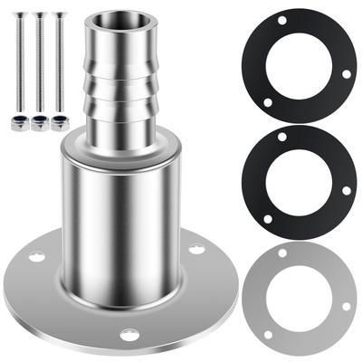 Thru Hull Exhaust Skin Fitting Kit 22mm 316 Stainless Steel Hull Exhaust Fitting Tube Pipe Socket Hardware for Drainage Plug