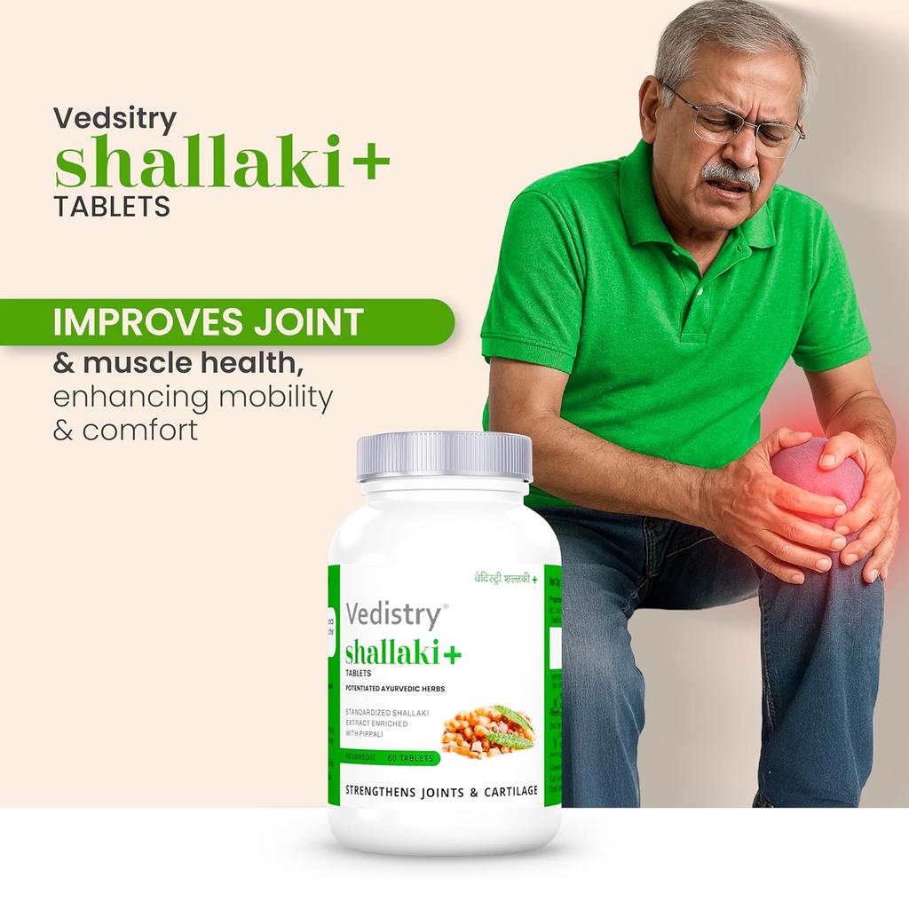 Vedistry Shallaki+ Tablets Ayurvedic Joint Mobility Support With Boswellia And Piperine For Flexible Movement Support 60 Tablets Pack Of 2