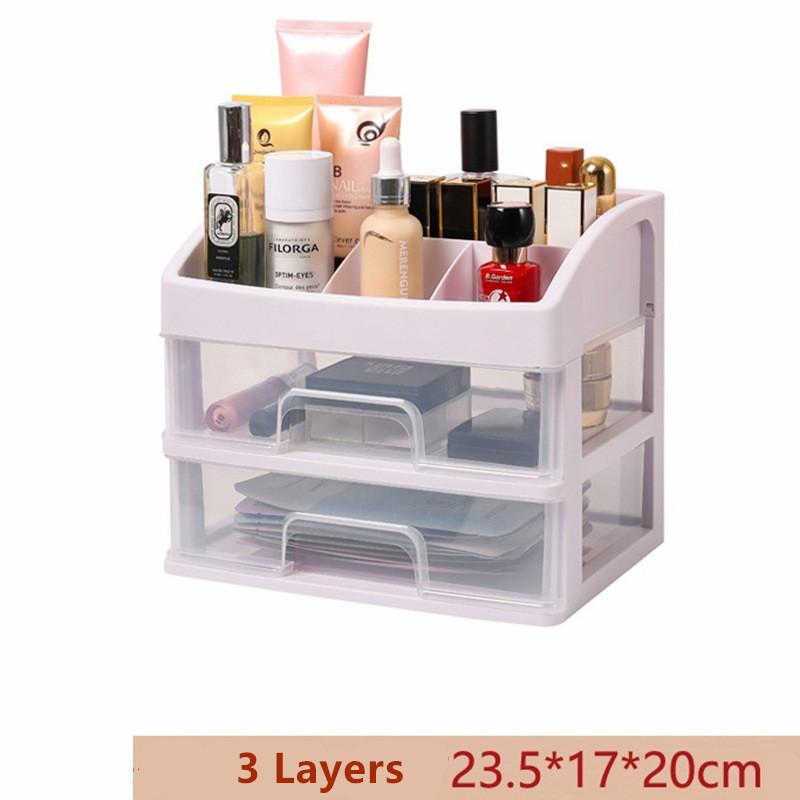 

Multi-layer Cosmetic Storage Box Large Capacity Transparent Drawer Jewelry Makeup Organizer Nail Polish Container Desktop