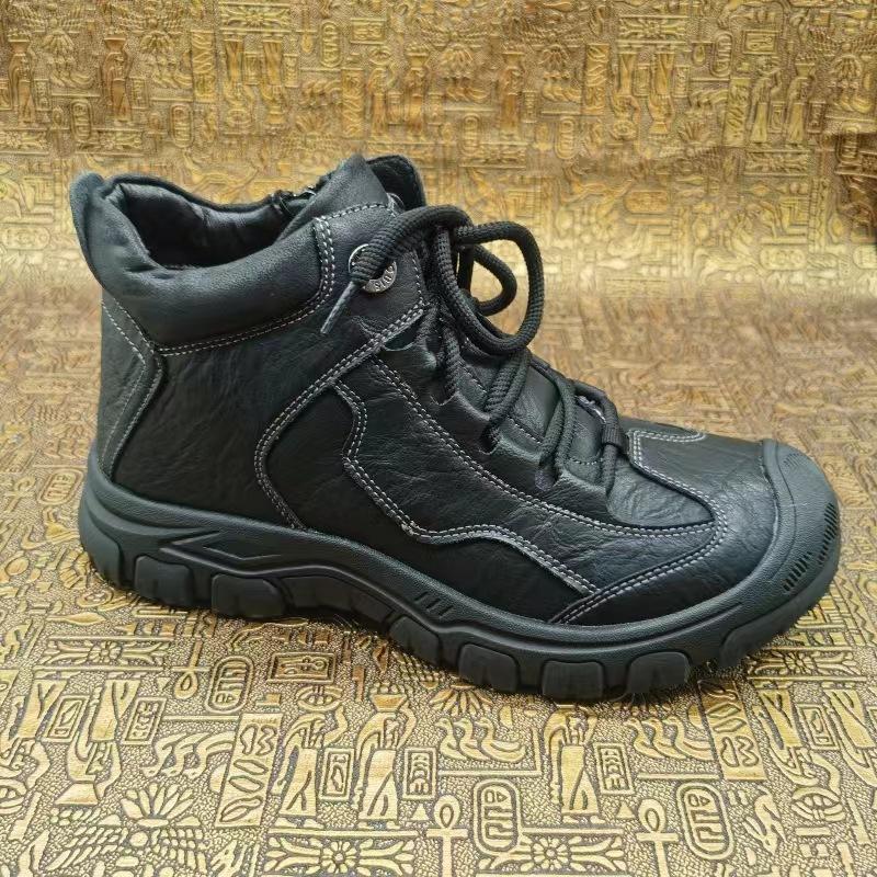 

Кожаная фабрика полусапоги и высокие ботинки на молнии сбоку ботинки Мартина осень и зима мужская обувь корейская доска повседневная обувь мужская обувь 44 чёрный