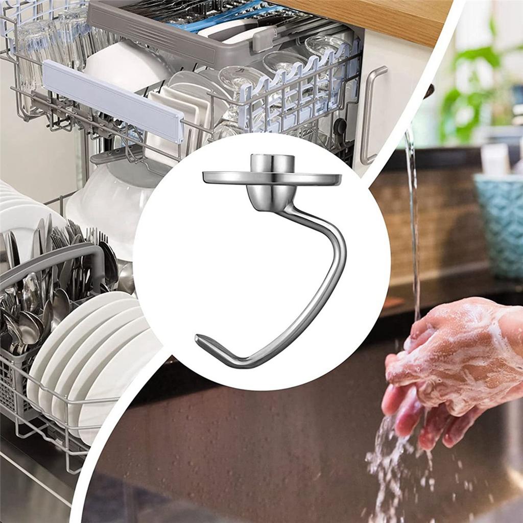 Gancio impastatore in acciaio inox per KitchenAid 4,5-5 quarti a testa reclinabile, pezzi di ricambio ganci per pane