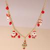 New Christmas Necklaces for Women Girls Christmas Tree Snowman Santa Claus Necklace Pendant New Year Jewelry Gift