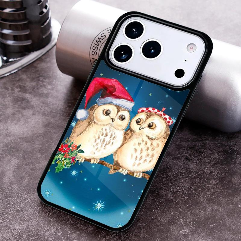 Christmas Owl Phone Case For iPhone 17 16 15 14 13 12 11 Pro Max Plus 17Air Soft Silicone Cover