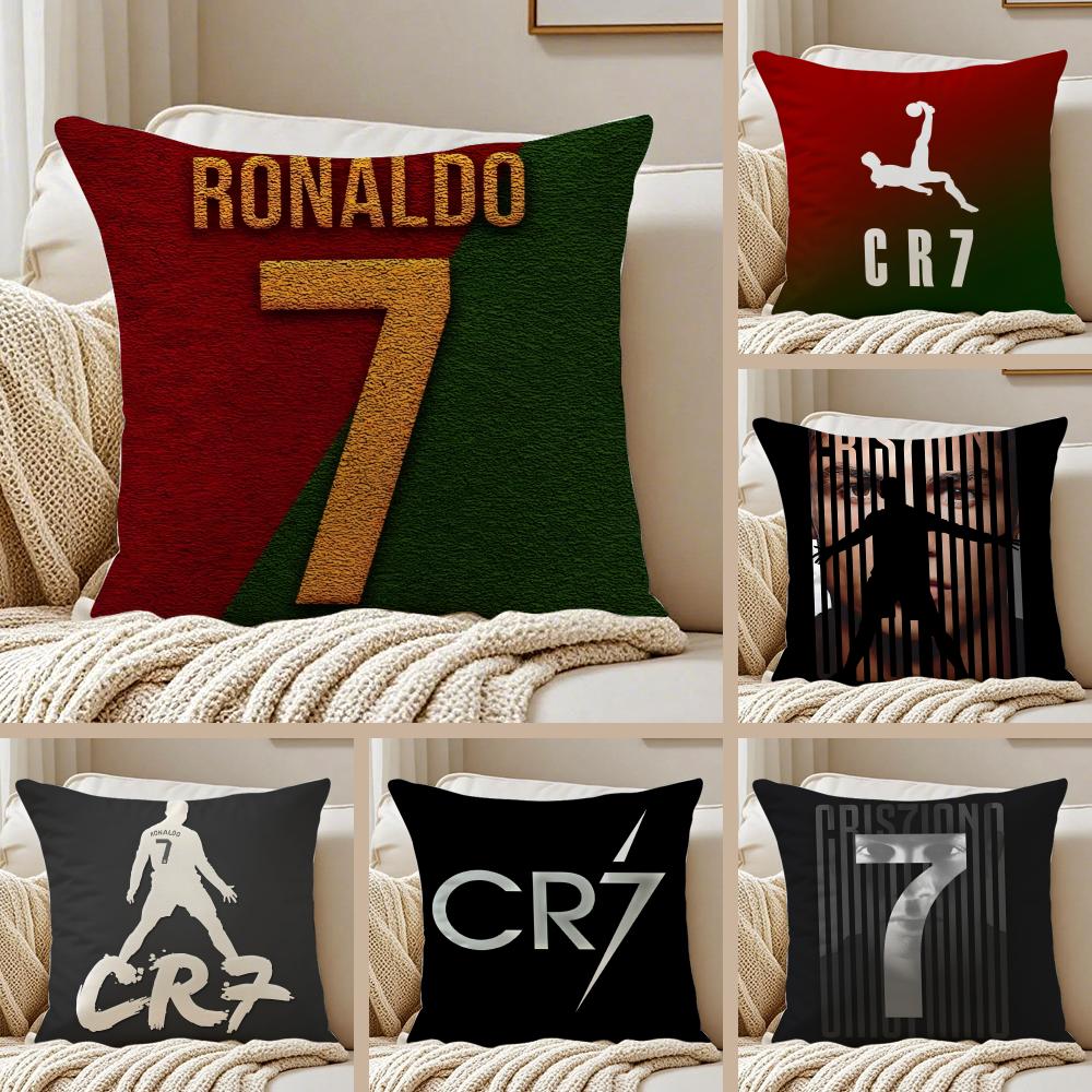 Legendary CR7 CCristiano Ronaldo Cushion Cover Pillowcase Antidustmite Invisible Zipper Short Plush Sofa Cushion