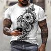 Summer Retro Compass T-shirt Men's 3D Printed T-shirt Fashionable Street Harajuku T-shirt Short Sleeved Oversized Top Men's Clothing