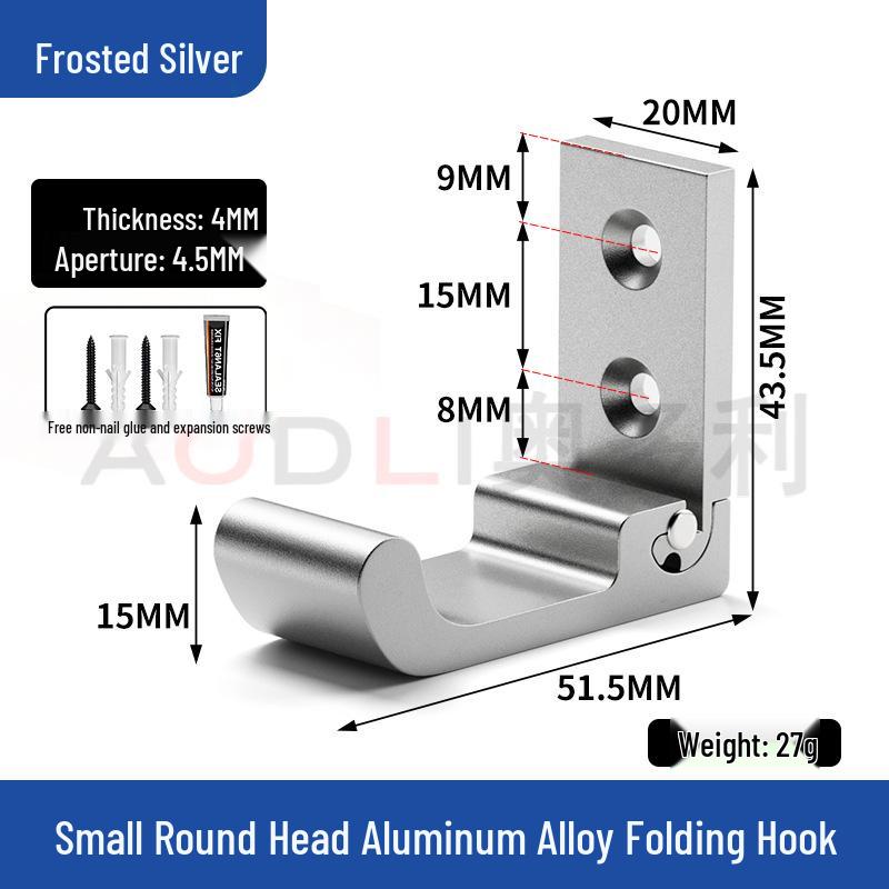 Aluminum Alloy Invisible Folding Coat Hook - Punch-Free, Multi-functional, Solid, Hidden Wall Mount With Screws