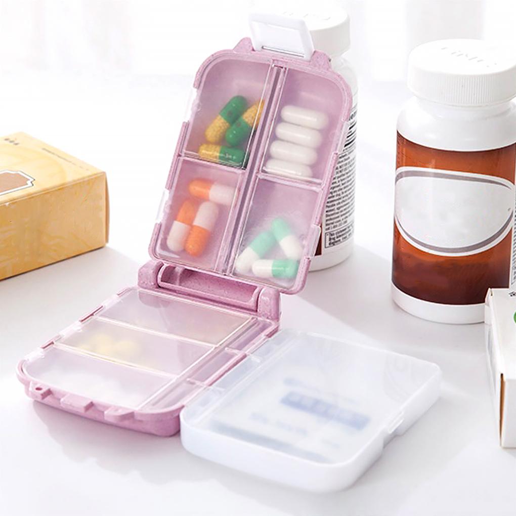 Pill Box Sealed Portable Container Collapsible Tablet Organizer Storage Divider Hiking Indoor Outdoor Dispenser