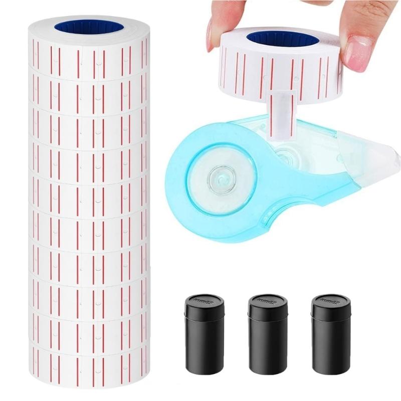 White Pricemarker Sticker (30 Rolls Blank White + 3 Refills Inks) 15000pcs White Price Guns Labels for 5500 Labeller