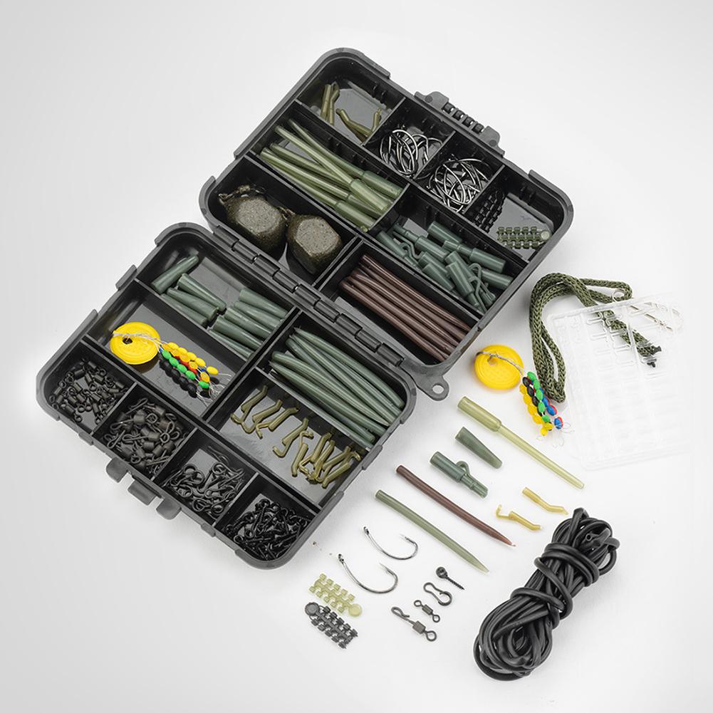 217Pcs Carp Fishing Accessories Clip Quick Change Snap Swivel Tail Sleeves Carp Fishing Accessories Set for Carp Rig