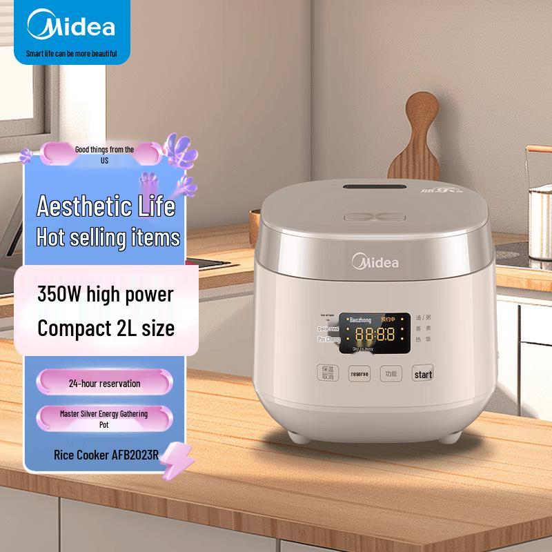Midea 2L Mini Rice Cooker with Smart Reservation CN plug (adapter included)